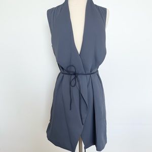 Vince | Draped Vest with Leather Tie